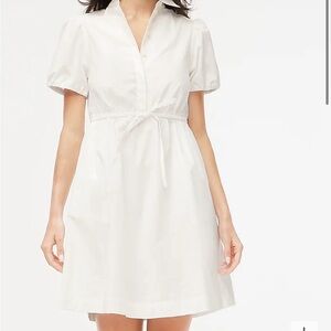 NWT J. Crew collared short-sleeve tie-waist mini dress Sz 12 White nwot